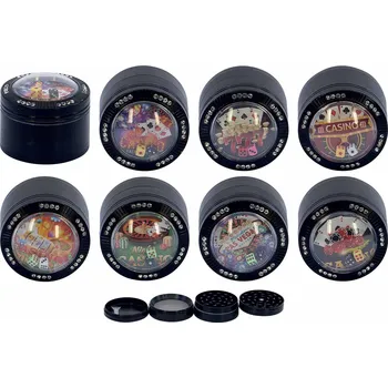 Remo 11432 Drtič tabáku Casino 4x kov+plast ∅5cm 12ks MIX