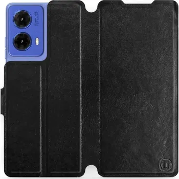 Pouzdro na mobilní telefon Flipové pouzdro Mobiwear - Motorola Moto G85 5G - Černé a šedé (Knížkové flip pouzdro, obal, kryt na mobil Motorola Moto G85 5G - Černé a šedé, materiál Umělá kůže + TPU - ochrana 360°, stojánek, silikonová vanička, magnetické zavírání)