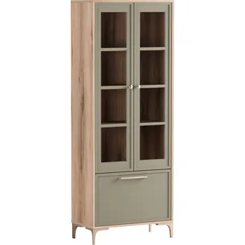 Obývací pokoj Vitrína vysoká ALBA - canella/oliva