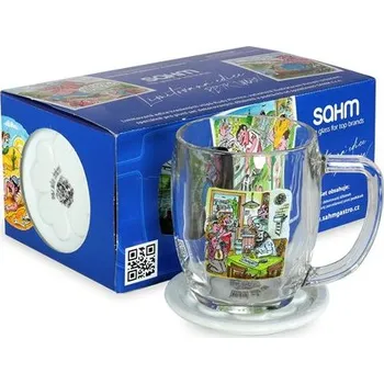 Džbánek VIENNA 0,5 Pivrnec štamgast 2 ks s porcelánovými podtácky 100031250