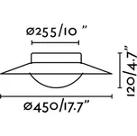 FARO BARCELONA Nástěnné svítidlo LED Side 450, černá/zlatá, ocel/sklo, Ø 45 cm černá, zlatá LED 20 W celkem - Doprava zdarma
