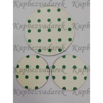 Podtácek sololak - sada kruh 15cm + 10cm - Zelený puntík