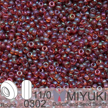 Korálek Korálky Miyuki Round 11/0. Barva 0302 Claret Rainbow Gold Luster. Balení 5g.