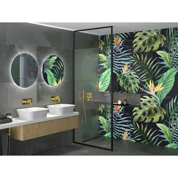 Sprchový kout Walk-In ICON 120x200 cm univerzální černý čirý BCICON12BC