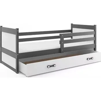 Postel BMS GROUP Dětská postel Rico 1 80x190, s úložným prostorem bez matrace - 1 osoba - Grafit, Bílá, Bílá