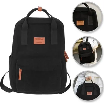 Městský batoh Flamenco Mystique Univerzální černý kordurový školní sportovní batoh PL171CZ