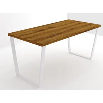 Jídelní stůl EGGER Sherman podnož KONVEXNÍ bílá 160 x 80 cm