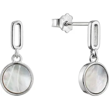 Náušnice EVOLUTION GROUP CZ Stříbrné náušnice visací s perletí - 11518.1