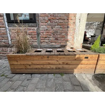 Odpadkový koš Kokoza Dřevěný koš na tříděný odpad se záhonem a zavlažovacím systémem WaterUps