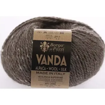 Příze Borgo de Pazzi Vanda 18 Světle hnědá (Přírodní směsová příze Vanda Světle hnědá)