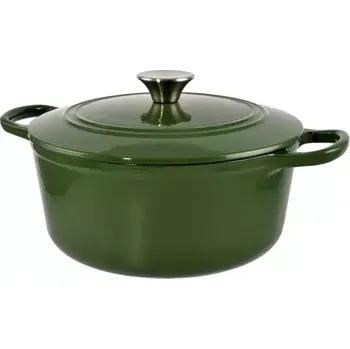 Litinový hrnec s poklicí smaltovaný 3,5 L zelený