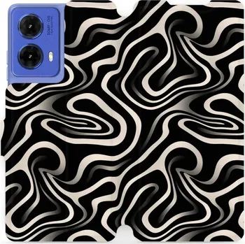 Pouzdro na mobilní telefon Flipové pouzdro Mobiwear - Motorola Moto G85 5G - VA63S Vlnky a linky (Knížkové flip pouzdro, obal, kryt na mobil Motorola Moto G85 5G - VA63S Vlnky a linky, materiál Umělá kůže + TPU - ochrana 360°, stojánek, silikonová vanička, magnetické zavírání)