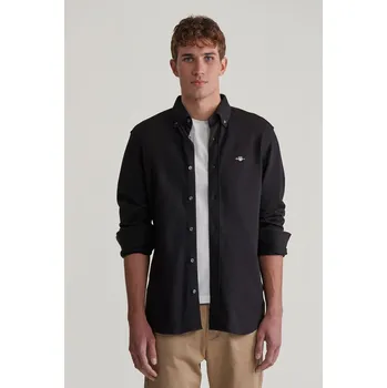 Pánská košile KOŠILE GANT REG JERSEY PIQUE SHIRT BLACK