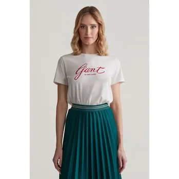 TRIČKO GANT REG SCRIPT T-SHIRT EGGSHELL