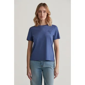 Dámské tričko TRIČKO GANT REG TONAL SHIELD SS T-SHIRT DUSTY NAVY
