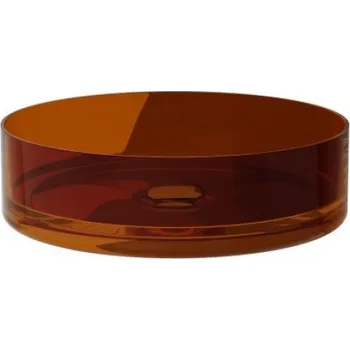 BESCO - Umyvadlo na desku ENYA ze syntetické pryskyřice - Barva - Hnědá, Barva sifonu - Chrom KEENYA36H