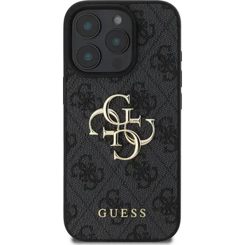 Pouzdro na mobilní telefon Zadní kryt Guess PU 4G Metal Logo pro Apple iPhone 16 Pro, šedá