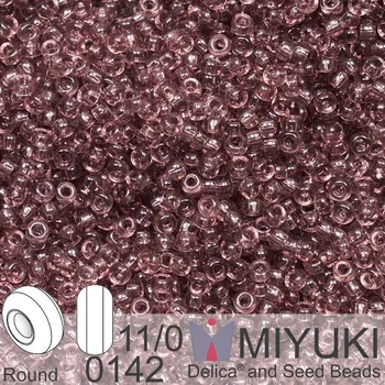 Korálek Korálky Miyuki Round 11/0. Barva 0142 Transparent Smoky Amethyst. Balení 5g.