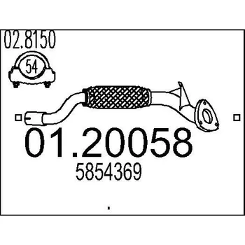 Výfukový systém Výfuková trubka MTS 01.20058