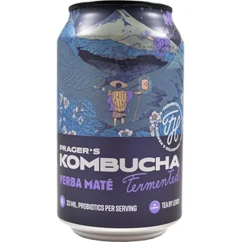 Limonáda Highlife Pragers Kombucha Yerba maté, 330 ml