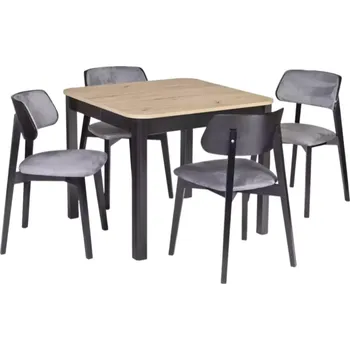 Jídelní set Jídelní sestava Stůl ST 46M + židle KT 63C Dub artisan Doprava ZDARMA.