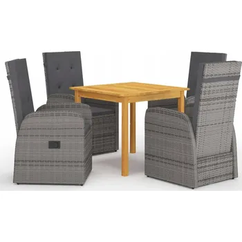Jídelní stůl Zahradní nábytek z masivního dřeva VidaXL, šedý, 5 dílů