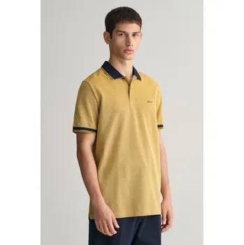 Pánské oblečení POLOKOŠILE GANT 4-COL OXFORD SS PIQUE MEDAL YELLOW