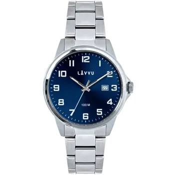 Hodinky LAVVU Náramkové stylové pánské hodinky HAMRE Blue 100M LWM0280 (Spolehlivé hodinky LAVVU z nerezové oceli)