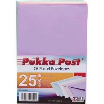 Obálka Obálky "Pastel", mix pastelových barev, C6, pogumovaný povrch, PUKKA PAD 9059-ENV