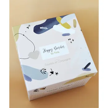 plyšák Doudou Dárková sada - Plyšový králíček s béžovou bambulkou 25 cm