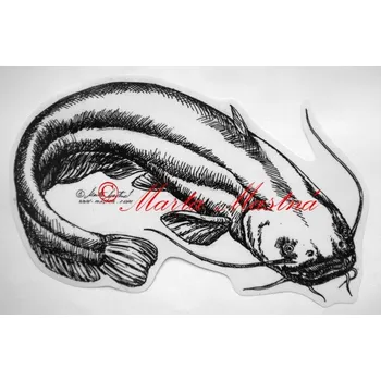 Samolepka sumec, ryba c336 - Malá - přibližně jako pohlednice