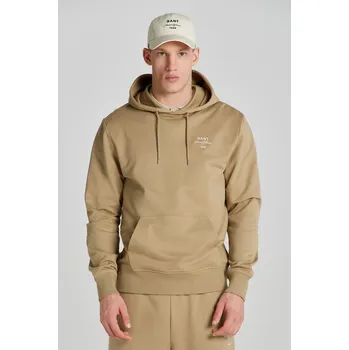 Pánská mikina MIKINA GANT LOGO SCRIPT HOODIE DRIED KHAKI