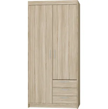 Šatní skříň Dvoudveřová skříň 90 PILINA se šuplíky - dub sonoma