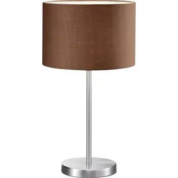 Lampička Trio Leuchten 511100114 HOTEL - Moderní stolní lampa v hnědé barvě 1 x E27, 55cm (Moderní stolní lampa s hnědým textilním stínidlem)