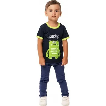 Chlapecké tričko Winkiki Chlapecké tričko PŘÍŠERA GRRRR krátký rukáv temně modré Barva: Modrá temná, Velikost: 116