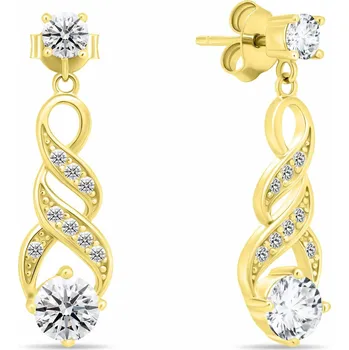 Náušnice Brilio Silver Nadčasové pozlacené náušnice s čirými zirkony EA571Y + 2 měsíce na vrácení zboží