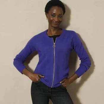 Dámský svetr Blancheporte Svetr na zip fialová 52