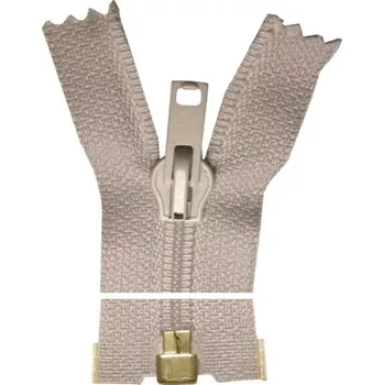 Zip Kovový zip dělitelný spirálový - 80cm - světle šedý - WICO - BALENÍ 10 ks