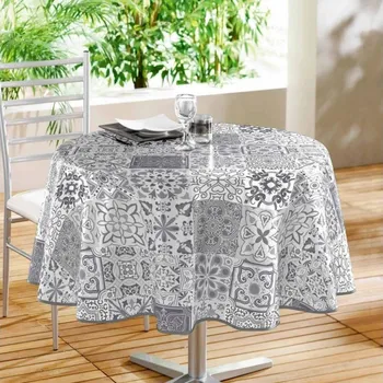 ubrus Ubrus Douceur d'intérieur šedý, voskovaný, kulatý, průměr 160 cm