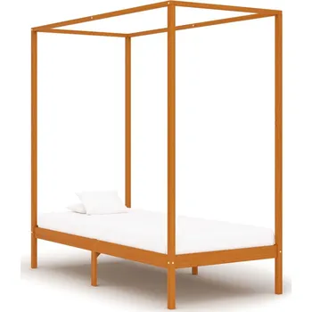 Postel vidaXL Marketos Rám postele s nebesy medově hnědý masivní borovice 90 x 200 cm