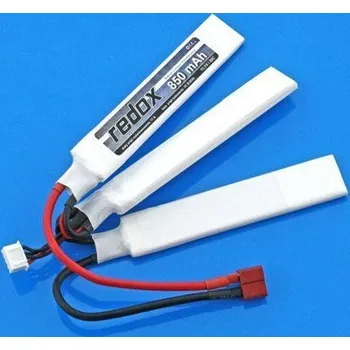 Baterie pro airsoftovou zbraň Li-Pol akumulátor Redox 11,1V 850mAh 20C - 3 díly