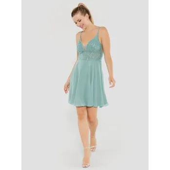 Dámské šaty Swing Koktejlové šaty 5AE19300 Zelená Regular Fit 42