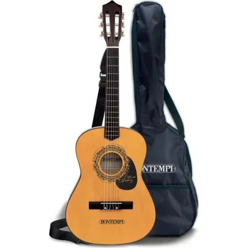 Hudební nástroj pro děti Bontempi Dřevěná kytara 92 cm s popruhem přes rameno s taškou