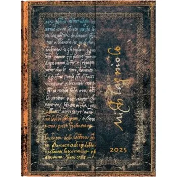 Cizí jazyk Michelangelo, Handwriting (Embellished Manuscripts Collection) Ultra 12-month Horizontal Hardback Dayplanner 2025 (Wrap Closure) – Paperblanks (EN)