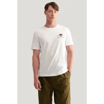 Pánské tričko TRIČKO GANT REG ARCHIVE SHIELD EMB SS T-SHIRT WHITE