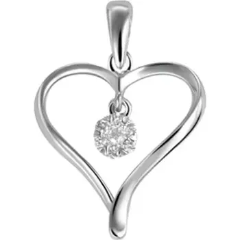 Přívěsek Goldex Srdce bílá