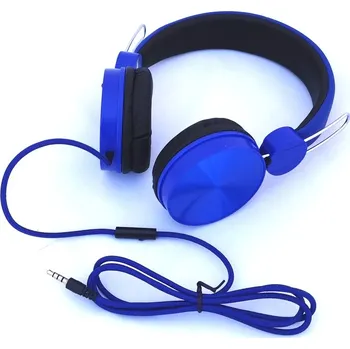 SUOMO SM-100BL náhlavní sluchátka s kabelem a vestavěným mikrofonem modrá