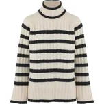 TEPLÝ PRUHOVANÝ SVETR S ROLÁKEM JdY