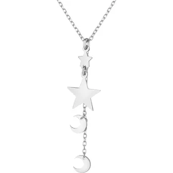 Náhrdelník Stříbrný náhrdelník - hvězdy, Měsíce - AP539-6389