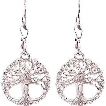 Náušnice stříbrné náušnice - strom života (2155-4) povrchová úprava: zlacené